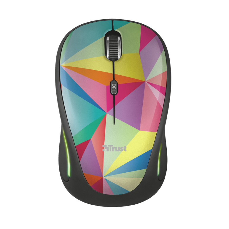Mouse fara fir trust yvi fx wireless mouse - multicolor  specifications general height of main product (in mm) 95 mm width of main product (in mm) 57 mm depth of main product (in mm) 40 mm total weight 84 g formfactor compact ergonomic design no  connecti,  Mouse | electropc.ro