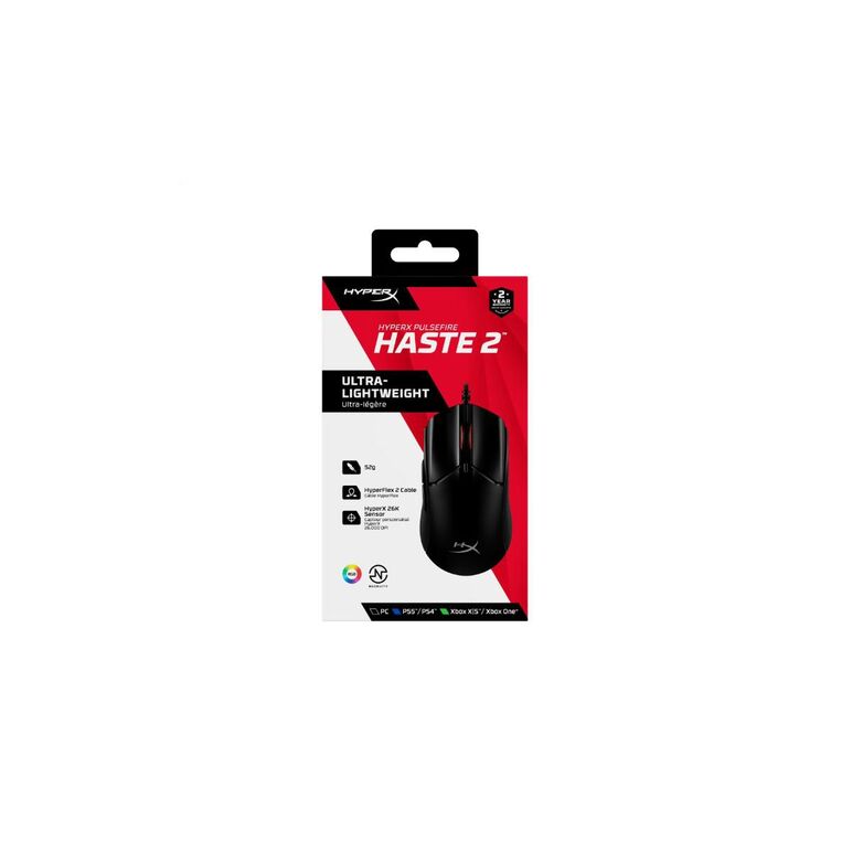 Mouse hp cu fir, hyperx pulsefire haste, pixart 3327 sensor, dpi pana la 26.000, greutate 254g, white,  Mouse | electropc.ro