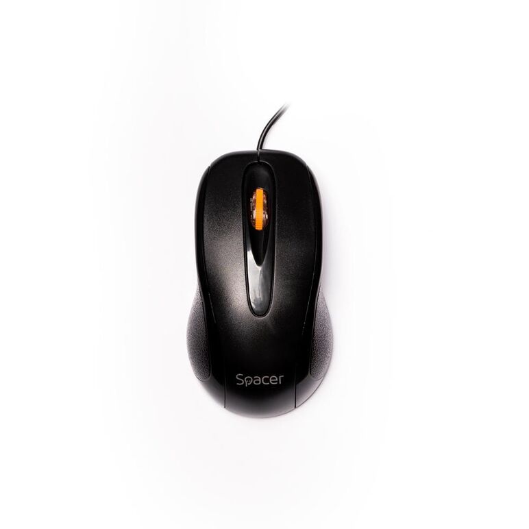 Mouse spacer, pc sau nb, cu fir, usb, optic, 1000 dpi, butoane/scroll 3/1, negru, spmo-f01,  Mouse | electropc.ro
