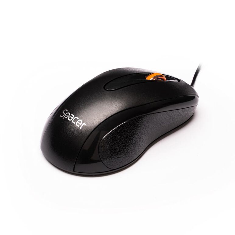 Mouse spacer, pc sau nb, cu fir, usb, optic, 1000 dpi, butoane/scroll 3/1, negru, spmo-f01,  Mouse | electropc.ro