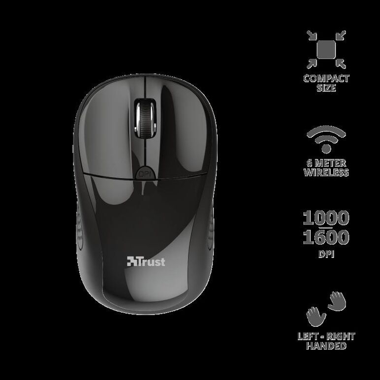 Mouse trust primo, wireless, black,  Mouse | electropc.ro