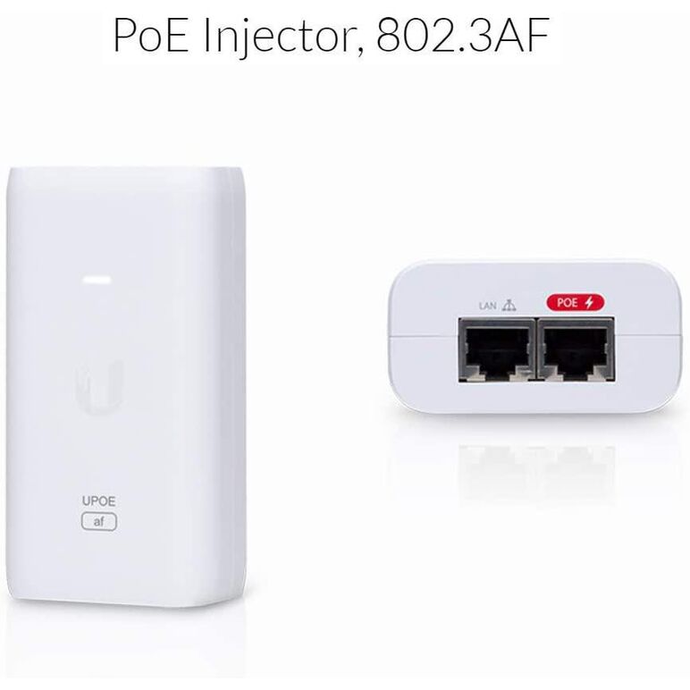 Ubiquiti poe external injector, u-poe-af, output voltage 48vdc @ 0.32a, rated voltage: 100-240vac @ 50/60hz, efficiency 84.25%, delivers up to 50w of poe.,  Accesorii switch-uri | electropc.ro