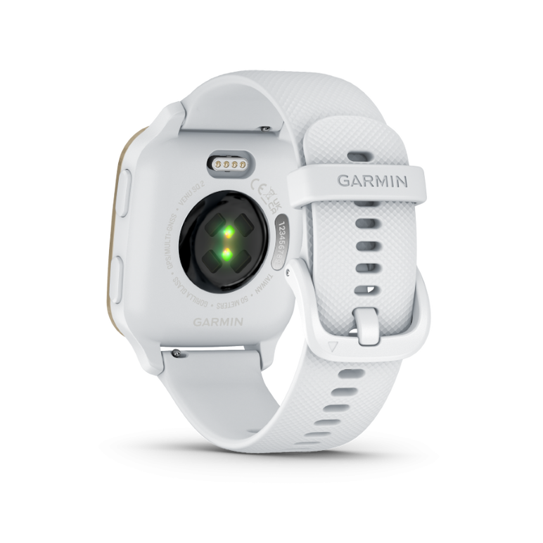 Ceas smartwatch garmin venu sq2 - cream gold bezel with white case, silicone band 20mm, nfc, gps, 5 atm water proof,  SmartWatch-uri | electropc.ro