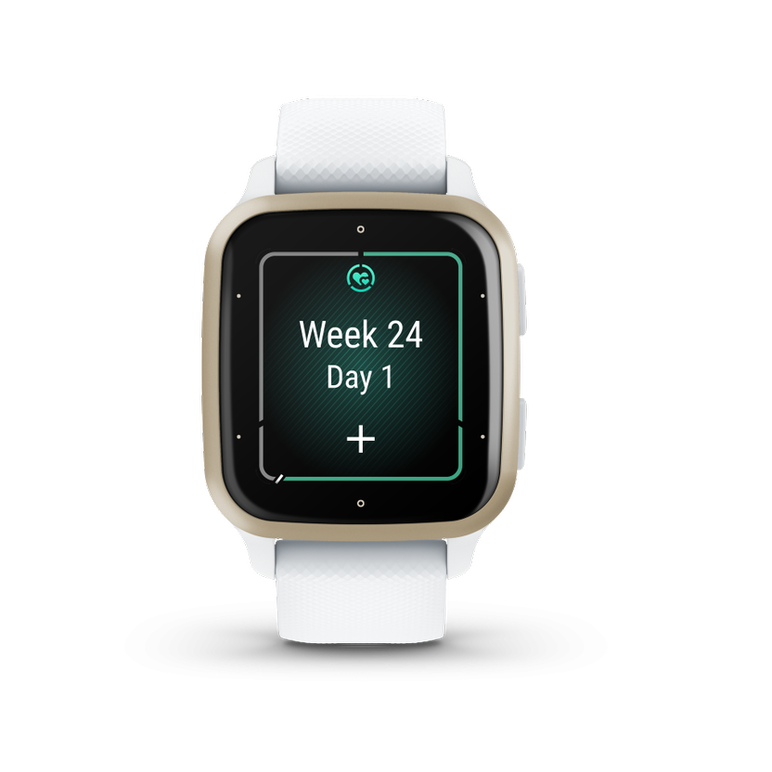 Ceas smartwatch garmin venu sq2 - cream gold bezel with white case, silicone band 20mm, nfc, gps, 5 atm water proof,  SmartWatch-uri | electropc.ro
