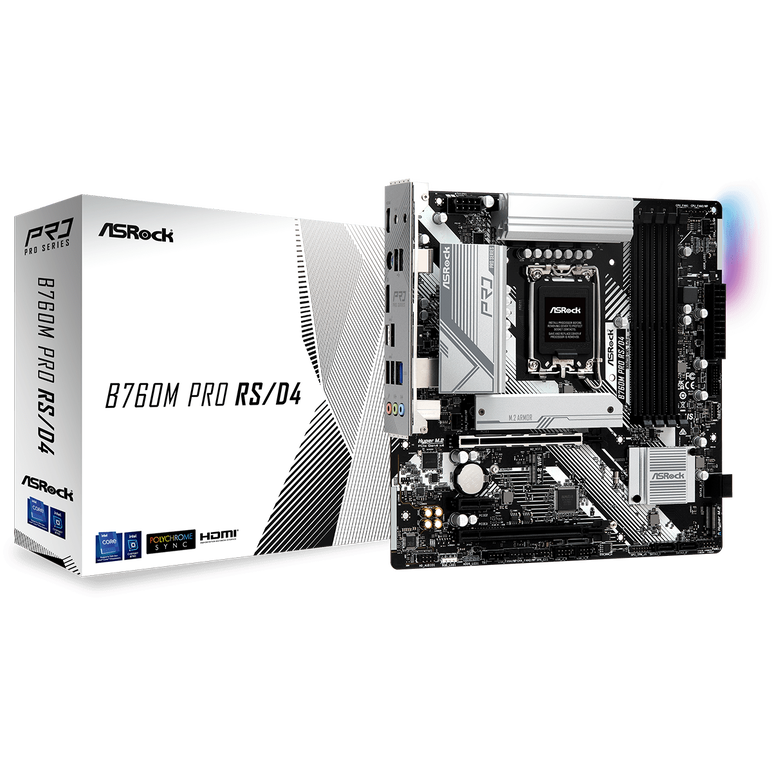 Placa de baza asrock b760m pro rs lga1700, 4x ddr4,  Placi de baza | electropc.ro