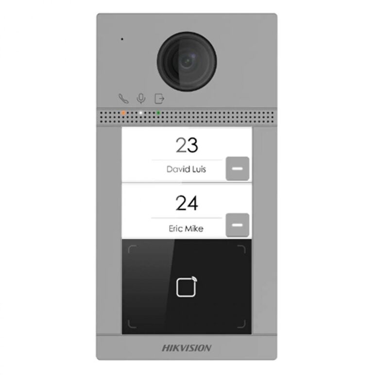 Post de exterior videointerfon ip hikvision ds-kv8213-wme1(c); wifi; 2 x buton de apelare(support web configuration); camera video 2mp true wdr unghivizualizare: horizontal:  124° vertical: 75°, vizualizare pe timp de noapte ir maxim 3 metri;  comunicare ,  Video | electropc.ro