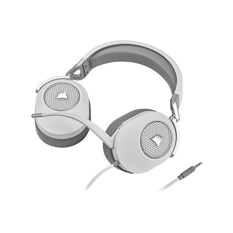Casti gaming cu microfon corsair hs65 surround, dolby audio 7.1, over- head, 20hz - 20 khz, 32k ohms @ 1 khz, lungime cablu: 1.8m, adaptor 3.5mm la usb, alb,  Casti audio | electropc.ro