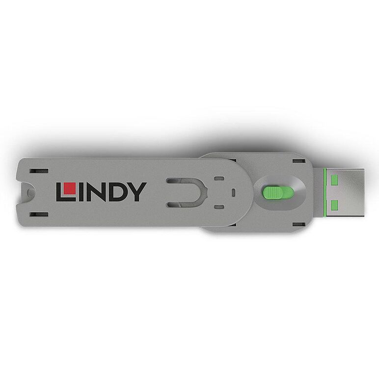 Lindy usb a port blocker (fara cheie) green  description  usb type a dimensions (approx.) wxdxh - 18x75.16x12mm (0.71x2.96x0.47in) housing material - abs net weight - 0.008kg (0.02lb) colour code -  green packaging type - polybag packaging dimensions - 13,  Cabluri periferice | electropc.ro