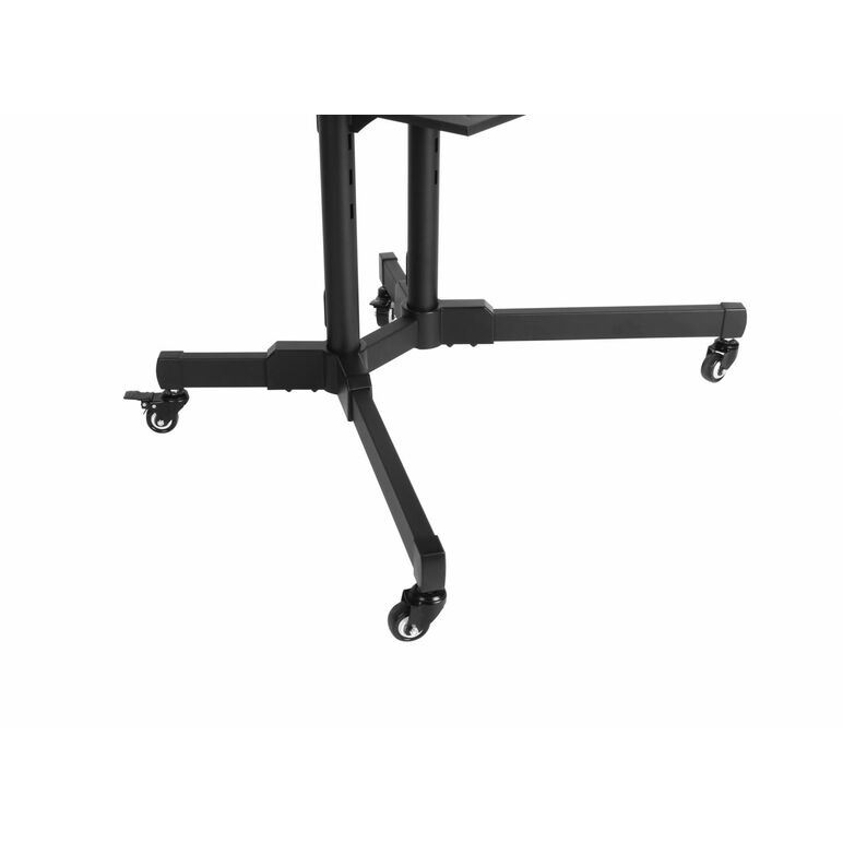Stand tv mobil akai, cu inclinatie +10/-10°, cu 2 polite, vesa min. 200x200, vesa max.600x400, greutate maxima suportata tv 50kg, greautate maxima suportata dvd 10 kg, greutate maxima suportata camera 5 kg, negru,  TV & Electronice & Gaming | electropc.ro