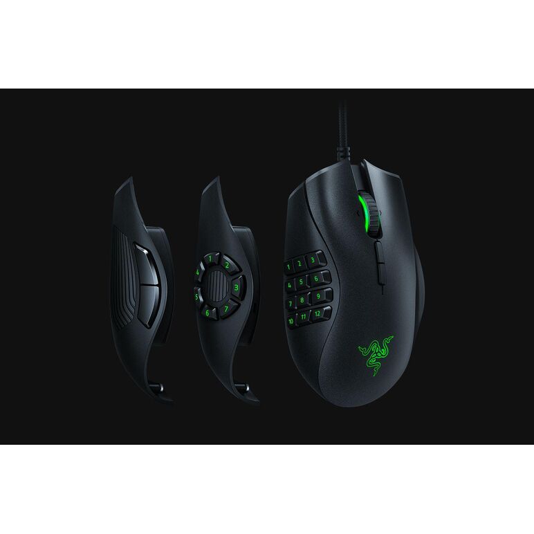 Mouse razer, 5g optical sensor, naga trinity, 3 interchangeable side plates with 2, 7 and 12-button configurations, up to 19 programmable buttons, 16000dpi,1000hz ultrapolling, up to 450 inches per second/50 g acceleration, razer synapse 3 (beta) enabled,,  Mouse | electropc.ro