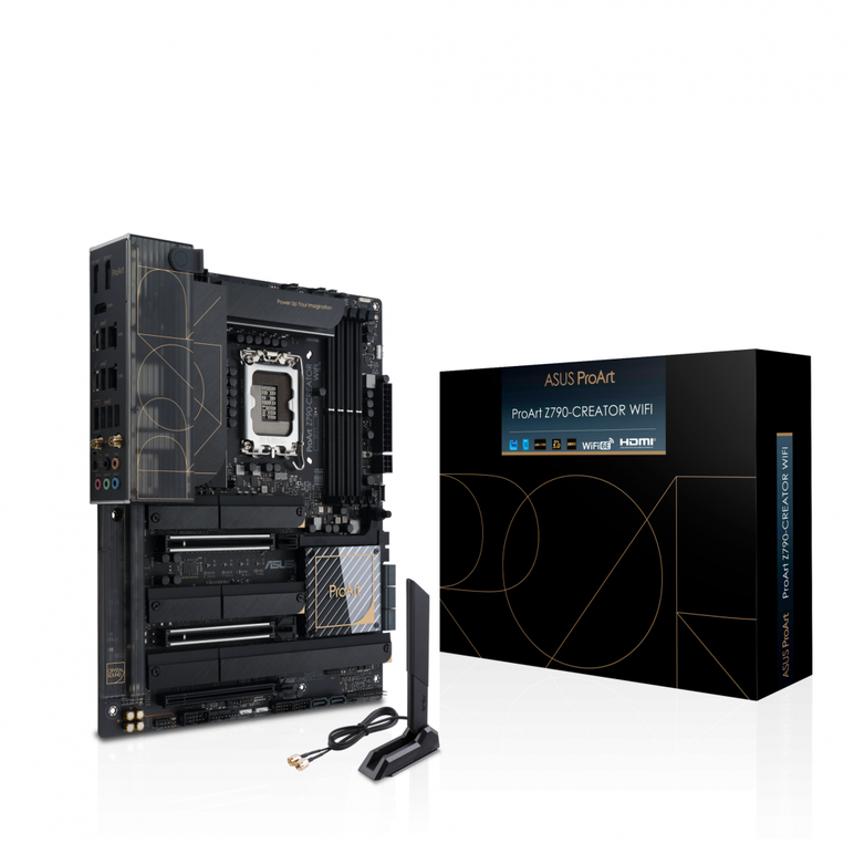 Placa de baza asus proart z790-creator lga1700, 4x ddr5, 1x hdmi, 2x thunderbolt 4, 2x pcie 5.0 x16, 1x pcie 4.0 x16, 4x m.2, 8x sata 6gbps, wifi 6e, atx,  Placi de baza | electropc.ro