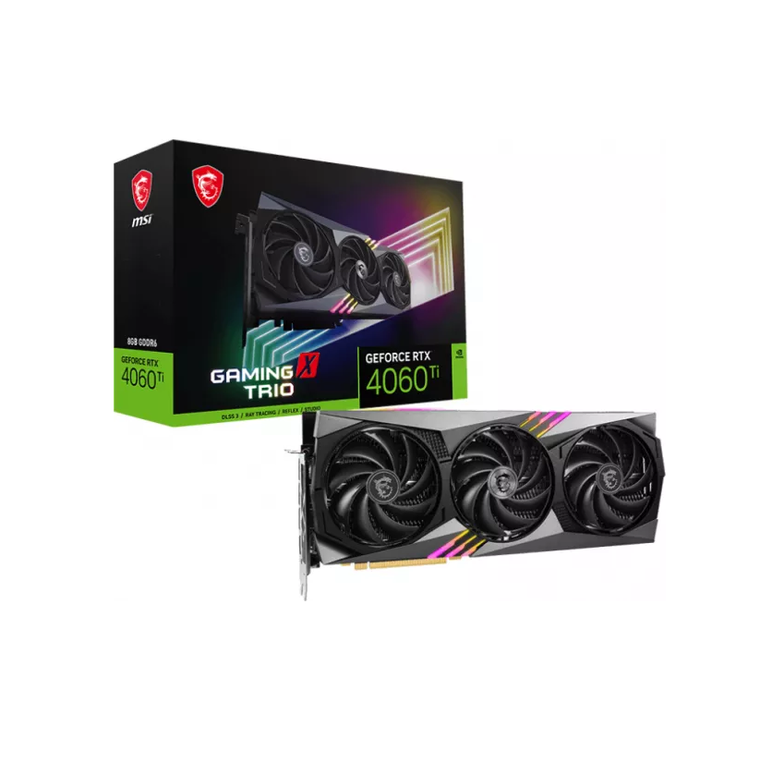 Placa video msi geforce rtx 4060ti gaming x trio 8gb, gddr6, 128bit, 3x displayport 1.4a, 1x hdmi 2.1a, 2670mhz boost clock, pci express gen 4,  Placi video | electropc.ro