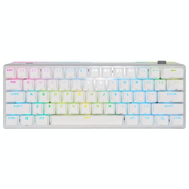Tastatura 60% mecanica rgb k70 pro mini wireless, key switches cherry mx red, alb,  Tastaturi | electropc.ro