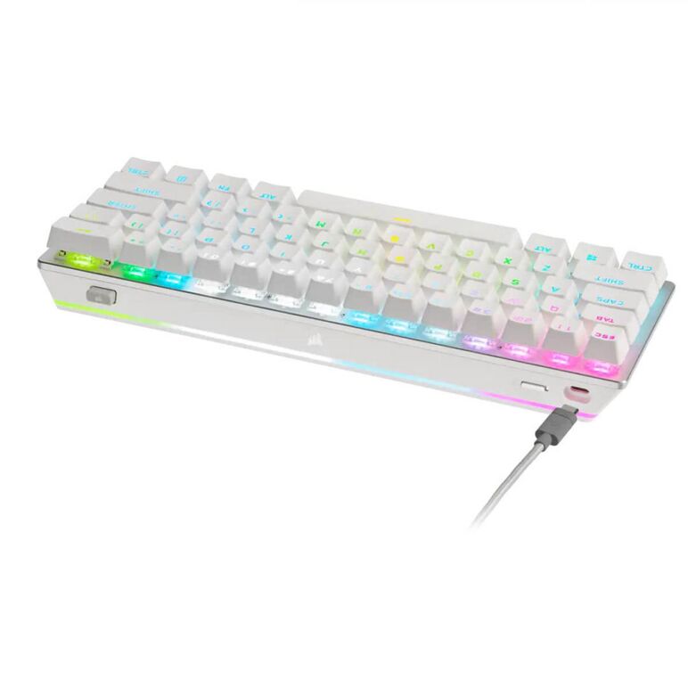 Tastatura 60% mecanica rgb k70 pro mini wireless, key switches cherry mx red, alb,  Tastaturi | electropc.ro