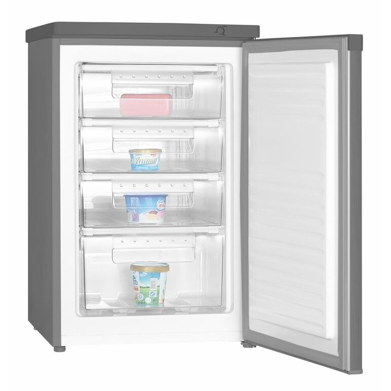Congelator heinner hff-91hsf+, clasa energetica: f, capacitate totala: 91l, control mecanic cu termostat ajustabil, 4 compartimente congelator, usa reversibila, capacitate congelare: 4.4kg/24h, dimensiuni (wxdxh): 55 x 58 x 85 cm, culoare: argintiu,  Congelatoare verticale | electropc.ro