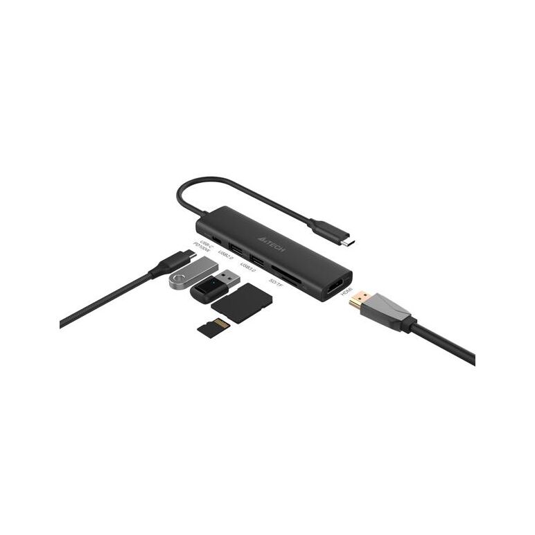 Docking station a4tech universal, 6-in-1, cablu 0.20m, gri,  Hub-uri USB | electropc.ro