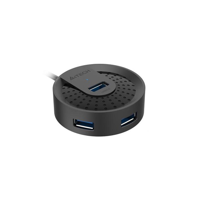 Hub extern a4tech, porturi usb-a: usb 3.0 x 4, conectare prin usb-c , cablu 0.50 m, negru,  Hub-uri USB | electropc.ro