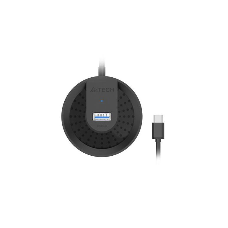 Hub extern a4tech, porturi usb-a: usb 3.0 x 4, conectare prin usb-c , cablu 0.50 m, negru,  Hub-uri USB | electropc.ro