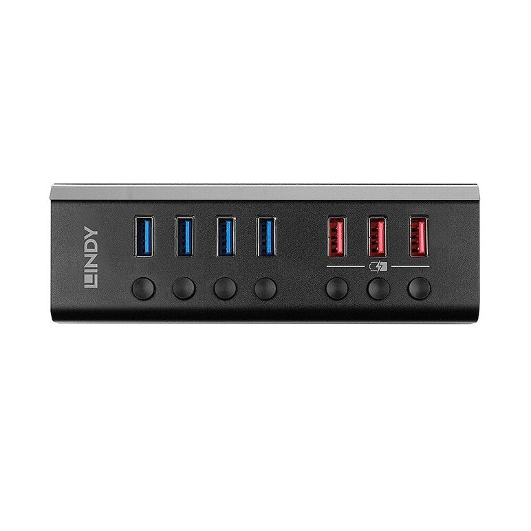 Hub lindy 7x porturi usb 3.0,dintre care 3x porturi usb quickcharge,,  Hub-uri USB | electropc.ro