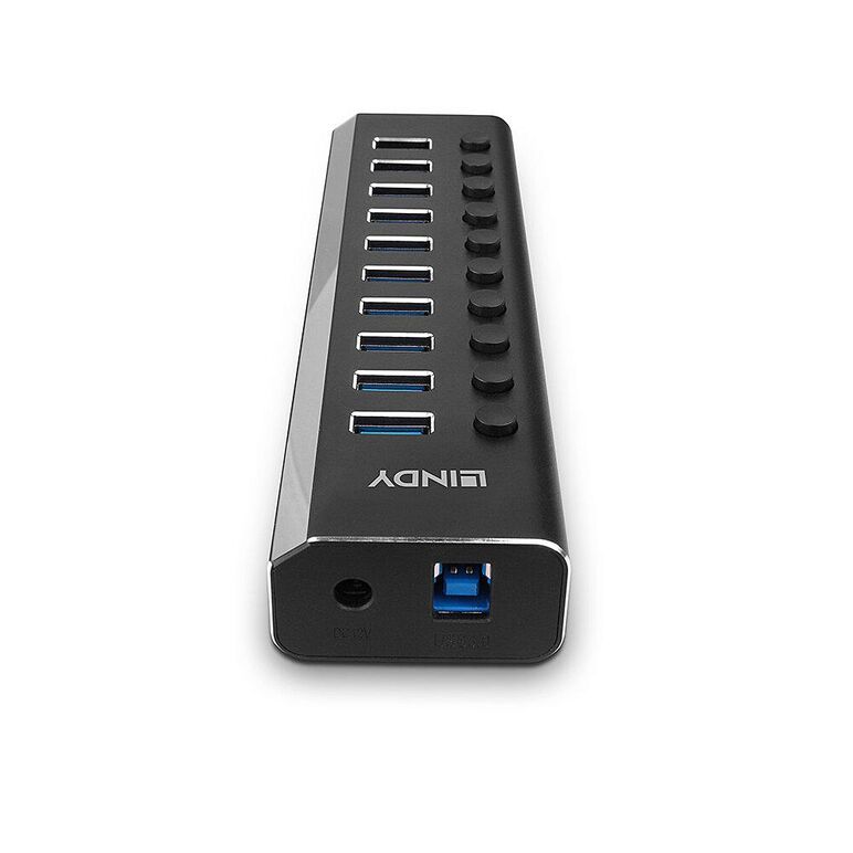 Hub lindy cu 10 porturi usb, cu buton on/off,,  Hub-uri USB | electropc.ro