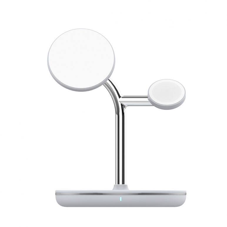 Incarcator wireless birou tellur, 3-in-1, mfi, certificat magsafe 15w, watch 2.5w, tws 5w, alb,  Incarcatoare baterii | electropc.ro