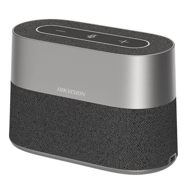 Microfon cu difuzor pentru conferinte hikvision ds-uac-s1v adopts 8-mic array, picking up 360° clear sound with 5 meters range, led indicator, supports wired connection through a usb cable, snr 85 db,capacity 7.2 v/3700 mah, battery life:10 hours when the,  Speakermic | electropc.ro