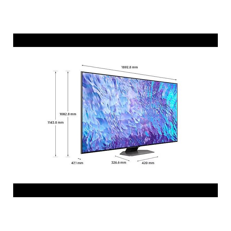 Televizor smart qled samsung 85q80c 216 cm (85") 4k ultra hd wi-fi negru,  Televizoare | electropc.ro
