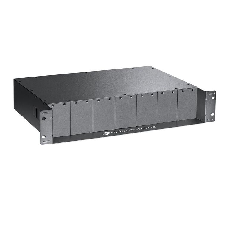 Tp-link sasiu rackmount, 14 sloturi, 2 ventilatoare, sursa 100-240vac, 50/60hz, dimensiuni: 482*309*86 mm.,  Media convertoare | electropc.ro