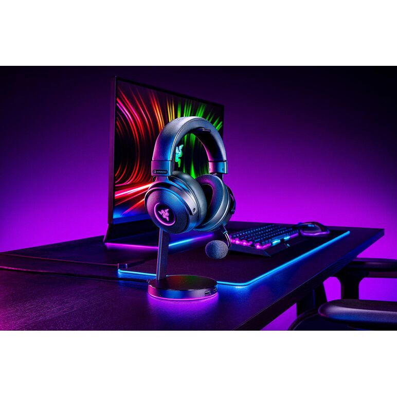 Casti cu micofon razer kraken v3 pro wireless with haptic technology, 20 hz – 20 khz, 32ohm, 96db, driver 50mm, black,  Casti audio | electropc.ro