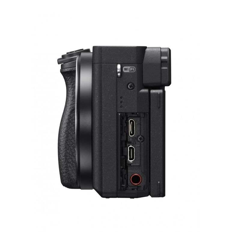 Kit sony alpha a6400 mirrorless 24.2mp, iso 32000 (extins: 102400), 1/4000s, 4k @30fps, sd/sdhc/sdxc, rafala 11cps, wifi/bluetooth/nfc, senzor aps-c, montura sony e, obiectiv 16-50mm, f3.5-5.6,  Aparate foto Mirrorless | electropc.ro