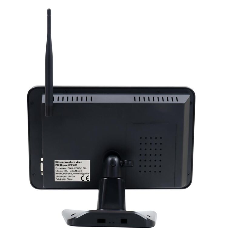 Kit supraveghere video pni house wifi650 - 4 camere full hd wi-fi p2p si monitor lcd 12 inch, intrari video: 4 x 1080p (25fps), iesiri video:1 x vga, 1 x hdmi, rezolutie: 1080p full hd, compresie video:h.265+ / h.265 / h.264+ / h.26, stocare date: maxim 1,  Camere supraveghere IP | electropc.ro