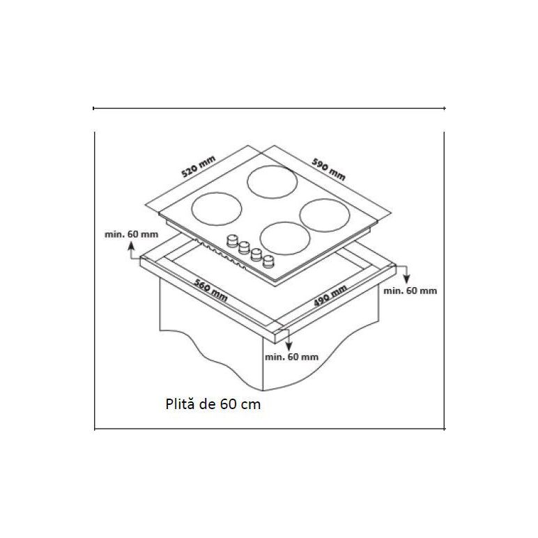 Plita incorporabila heinner hbh-s584wi-ix,  Incorporabile | electropc.ro