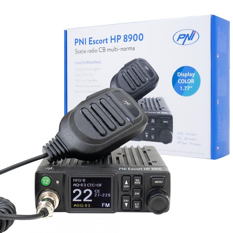 Pni-hp8900 - statie radio cb pni escort hp 8900 asq, 12v / 24v, rf gain, roger beep, ctcss-dcs, dual watch am/fm comutati doar in banda eu, tip banda emisie: am/fm, 40 canale, frecventa: 26.965 - 27.405 mhz, difuzor: 3w, alimentare: 12/24v, dimensiuni: 12,  Radio cu ceas & portabile | electropc.ro
