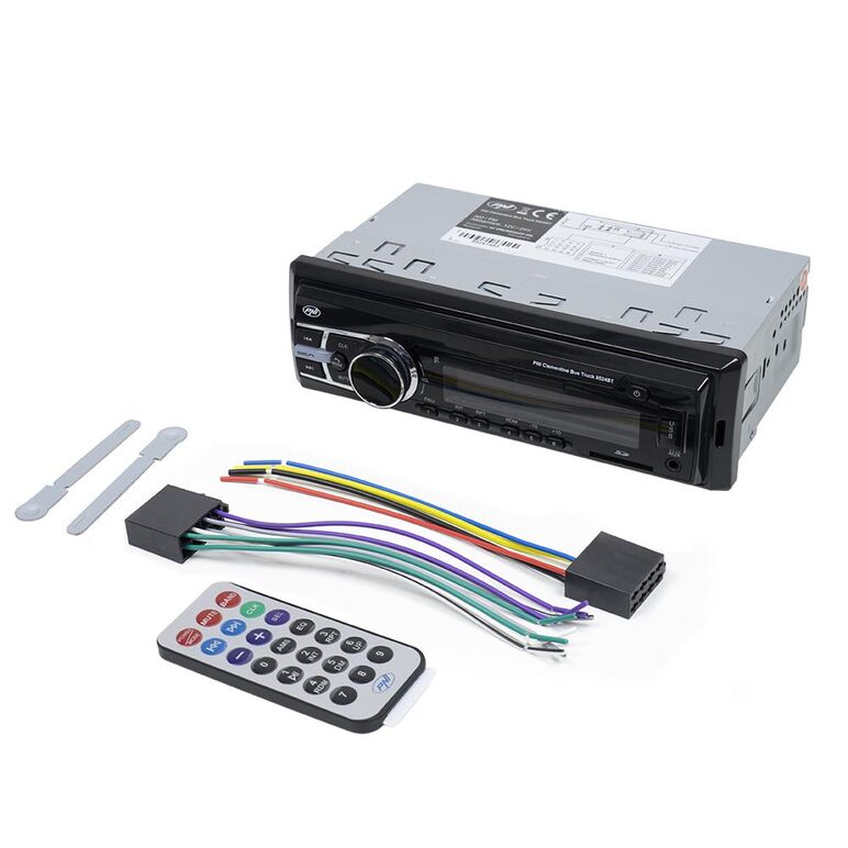 Radio mp3 player auto pni clementine bus truck 8524bt rds 4x45w 12v/24v 1 din cu sd, usb, aux, rca si bluetooth, putere maxima audio (w) 4 x 45, radio:  am/fm 87.5 - 108 mhz, usb 2.0 (max 32gb), microsd (max 32gb), aux in (3.5mm mini jack), redare fisiere,  Radio cu ceas & portabile | electropc.ro
