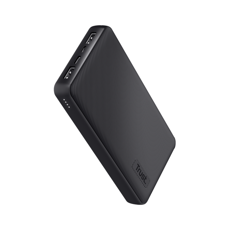 Baterie externa trust primo 20.000mah, 3 porturi: 2 x usb-a (12w) si 1 x usb-c (15w), negru,  Baterii portabile | electropc.ro