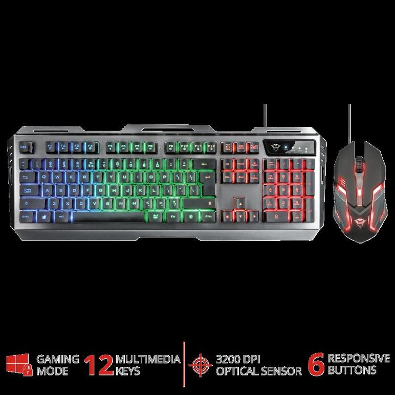 Kit tastatura + mouse trust gxt 845 tural gaming, negru,  Kit mouse tastatura | electropc.ro