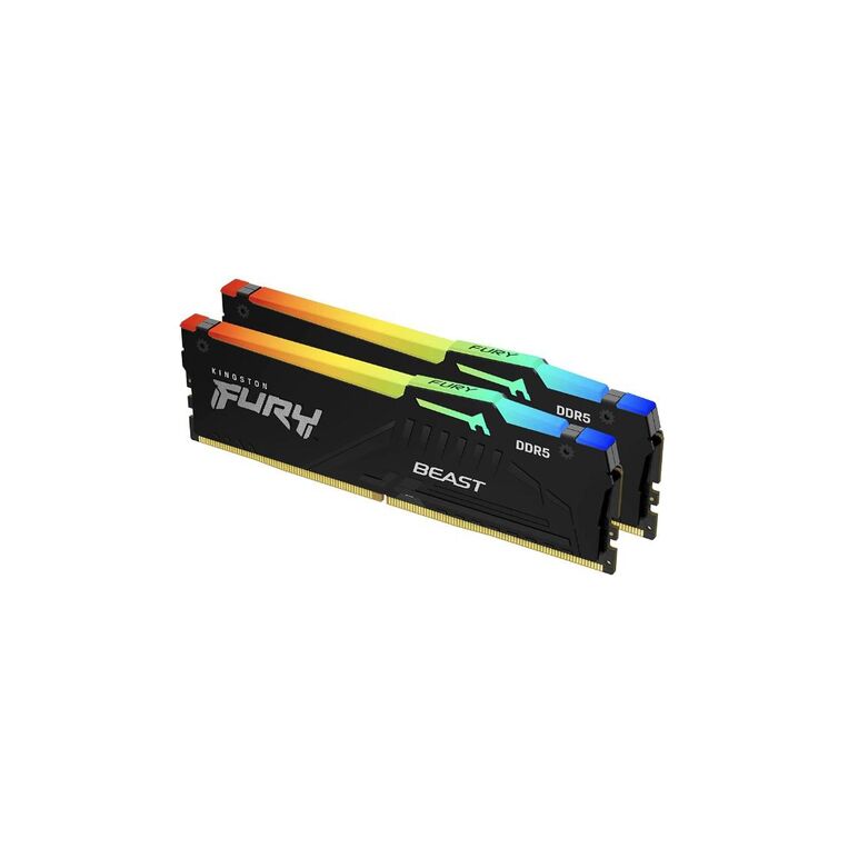 Memorie ram kingston, dimm, ddr5, 64gb, 5600mhz, cl40, 1.25v, kit of 2, fury beast rgb,  Memorii RAM Desktop | electropc.ro