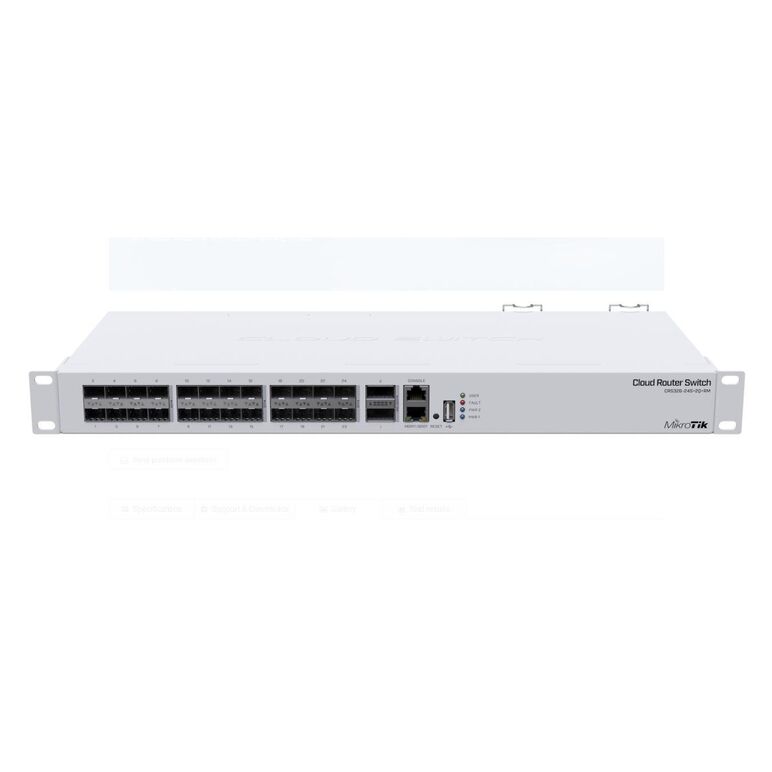 Mikrotik, 24 port qsfp+ 2 sfp l3 managed switch, crs326-24s+2q+rm, procesor:650 mhz, 64 mb ram, 16 mb flash, dimensiuni: 443 x 200 x 44 mm, interfata: 24 x 10gpbs sfp+, 2 x 40gpbs qsfp+, 1 x 10/100, 1 x usb, ip20, consum maxim 69w, 3 ventilatoare.,  Switch-uri | electropc.ro