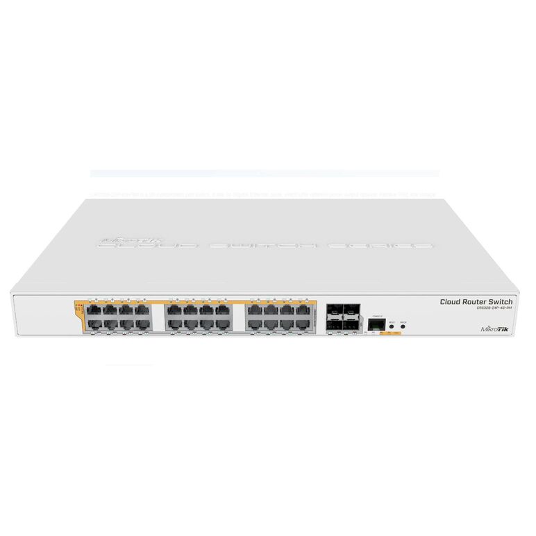 Mikrotik 24port, 4 sfp, poe swirtch crs328-24p-4s+rm, cpu: 800 mhz, ram: 512mb, 16mb flash, 24 x 10/100/1000, 4 x sfp, 2 x ventilatoare, dimensiuni: 443 x 300 x 44 mm, poe out: 802.3af/at.,  Switch-uri | electropc.ro