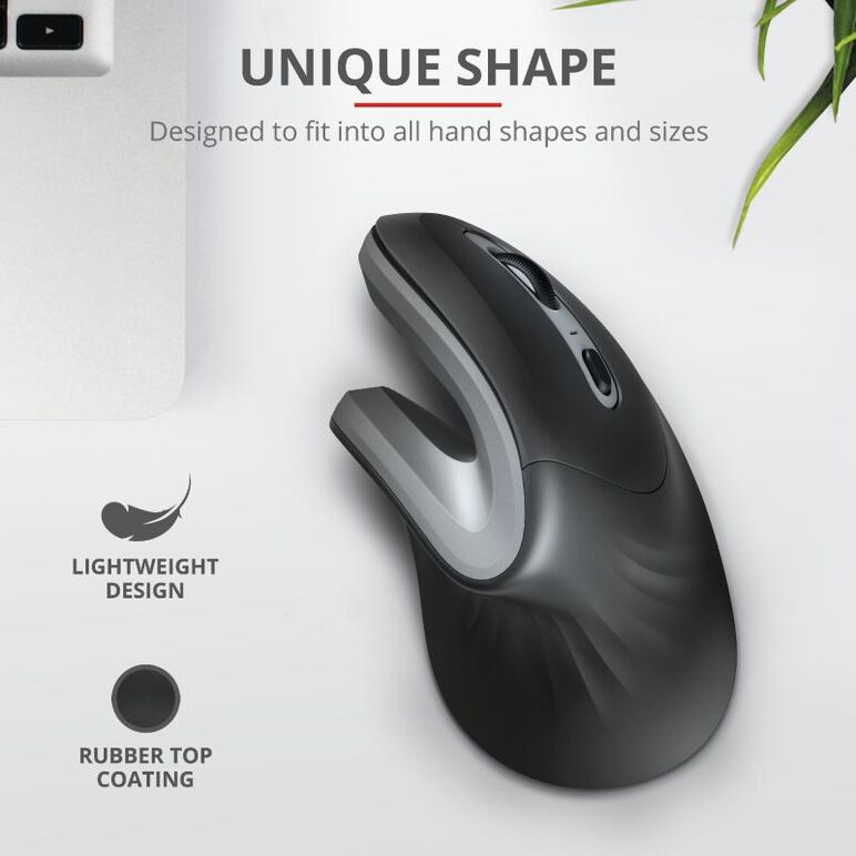 Mouse trust verro ergonomic, wireless, negru,  Mouse | electropc.ro