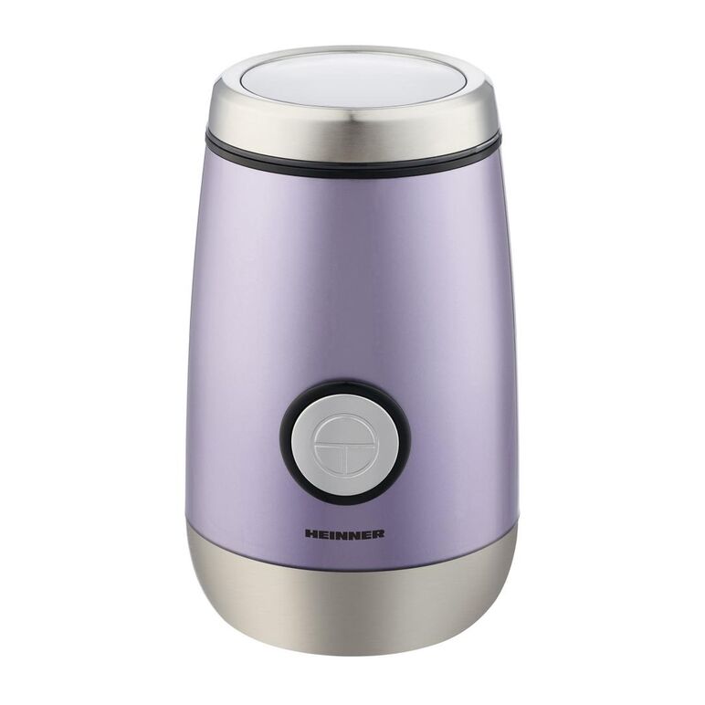 Rasnita electrica heinner hcg-150mov, catacitate 50g, putere 150w, interior din inox, lamne din inox, sisdtem de siguranta, buton on/off, mov sidefat,  Rasnite | electropc.ro