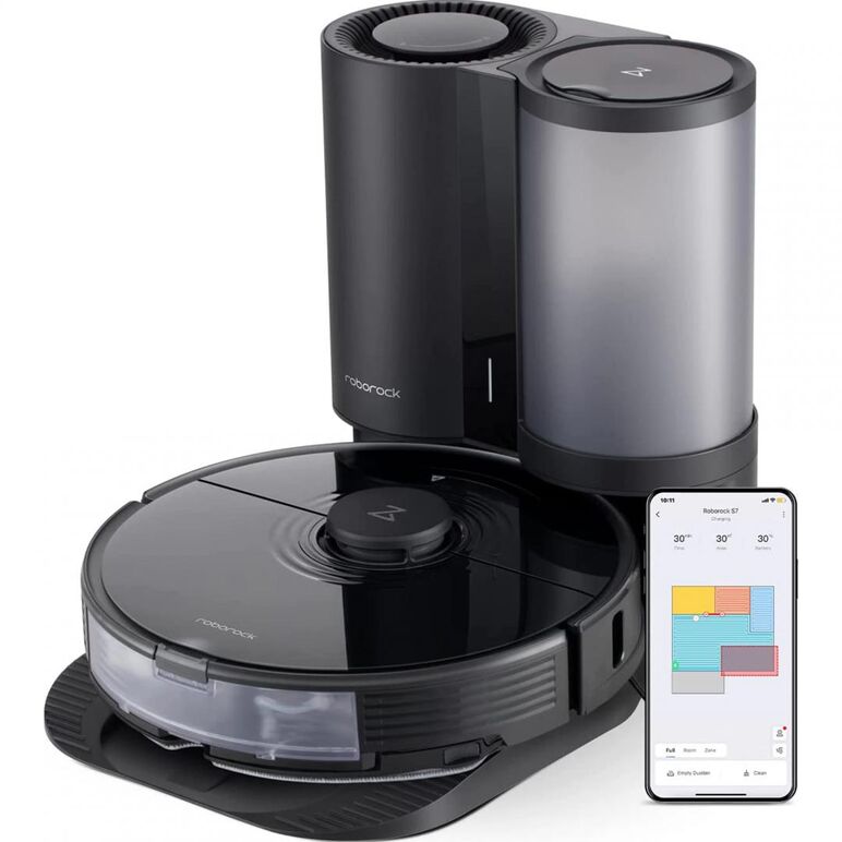 Roborock s7 plus robot vacuum cleaner black,  Aspiratoare | electropc.ro