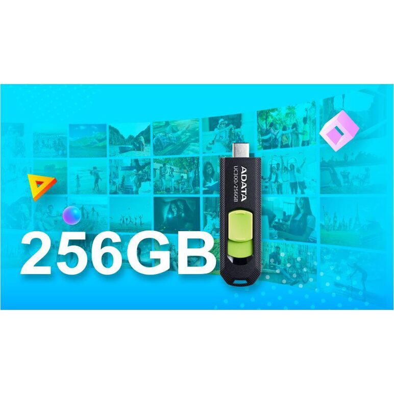 Usb flash drive adata 256gb, uc300, usb type-c, black,  Memorii USB | electropc.ro