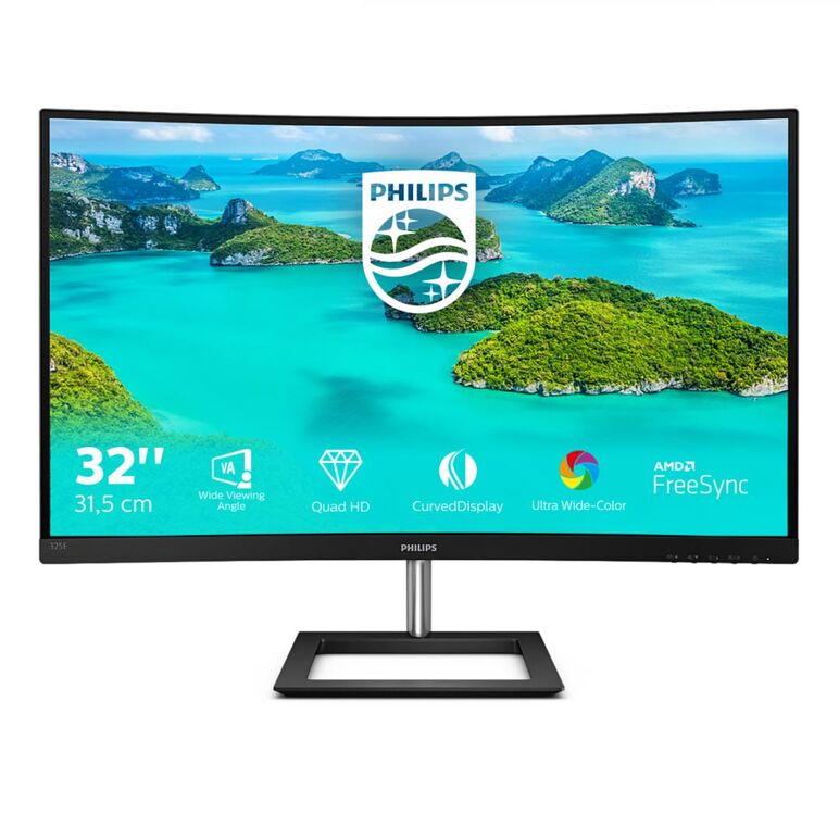 Monitor 31.5" philips 325e1c, curved 1800r, wqhd 2560*1440, 75 hz, va, wled, 250 cd/mp, 16:9, 3000:1, mega infinity dcr, 4 ms, anti-glare, 3h, haze 25%, 178/178, freesync, low blue mode, flicker free, vga, dp, hdmi, audio out, kensington lock, vesa 100*10,  Monitoare LED | electropc.ro
