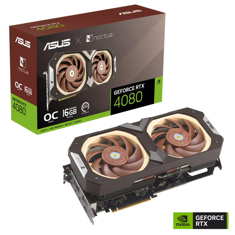 Placa video asus geforce rtx 4080 oc 16gb noctua, gddr6x, 256bit, clock speed 2596mhz, 2x hdmi 2.1a, 3x displayport 1.4a, pcie 4.0,  Placi video | electropc.ro