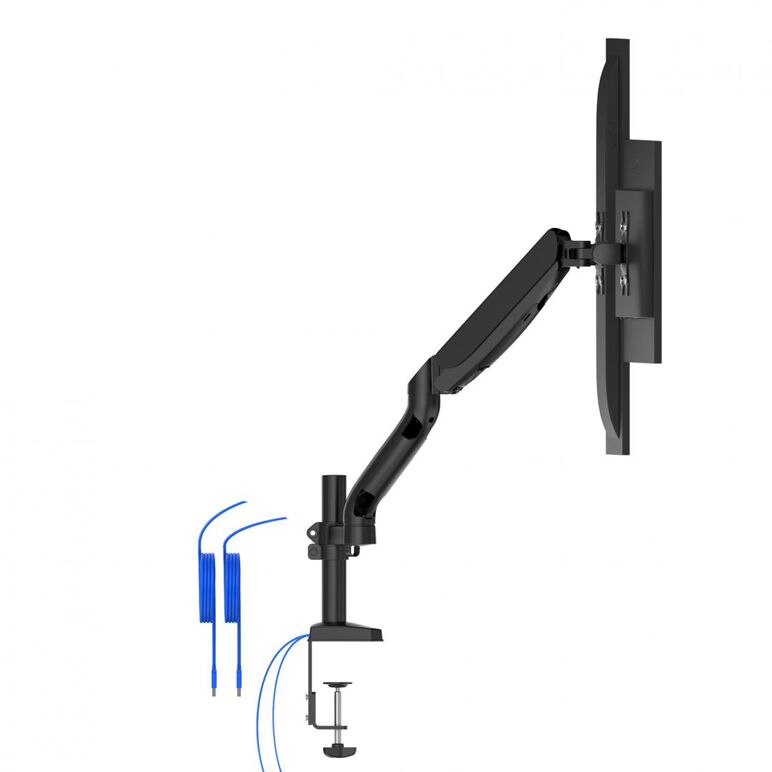 Brat sustinere ad110dx aoc 2 monitoare cu dimensiune maxima 27", fixare de birou, pivot 360gr, raza larga de inclinare, flexibilitate, inaltime 230 mm, material aluminiu, culoare negru,  Accesorii smart TV | electropc.ro