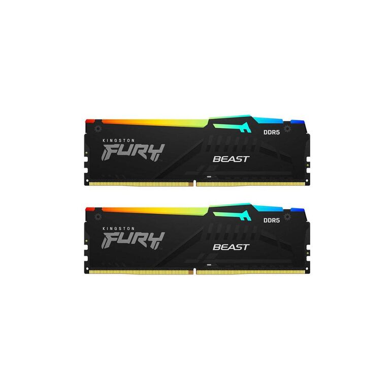 Memorie ram kingston, dimm, ddr5, 64gb, 6000mhz, cl40, 1.35v, fury beast, kit of 2, rgb,  Memorii RAM Desktop | electropc.ro