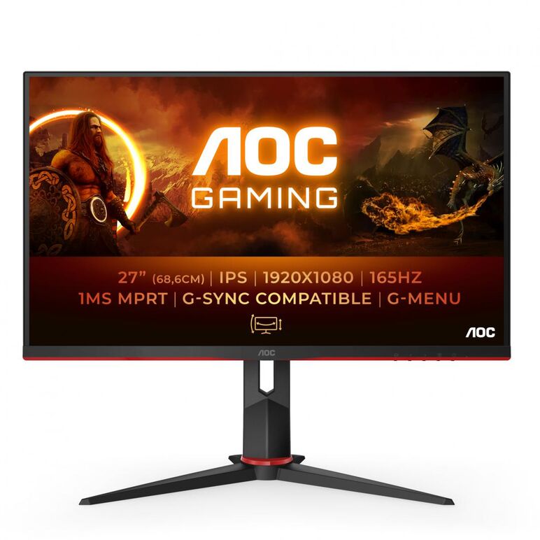 Monitor aoc 27g2spu/bk 27 inch, panel type: ips, backlight: wled, resolution: 1920 x 1080, aspect ratio: 16:9,  refresh rate:165hz, response time gtg: 4 ms, brightness: 250 cd/m², contrast (static): 1000:1, contrast (dynamic): 80m:1, viewing angle: 178/17,  Monitoare LED | electropc.ro