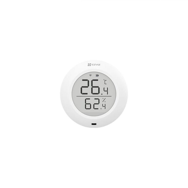 Senzor de temperatura si umididtate ezviz cs-t51c-a0-bg; baterie: cr2450; voltaj: dc 3v; protocol: zigbee 3.0; frecventa wi-fi: 2.4 ghz; distanta comunicare < 200m;real-time temperature and humidity monitoring, large 1.8-inch display; instant alerts via e,  Senzori | electropc.ro